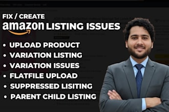 fix amazon listing issues or amazon variation listing, amazon listing creation