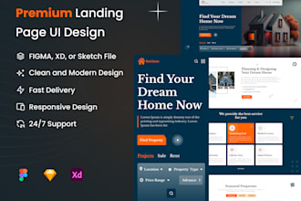 do create a pixel perfect landing page UI design figma