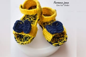 handmade  crochet and knitting shoes for kids