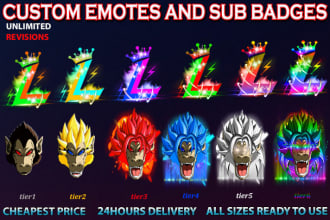 draw custom emotes, emoji, sub badges for you tube twitch discord