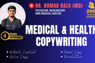 do professional medical and health copywriting and website content