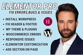 fix wordpress elementor errors, responsive issues and divi page builder bugs