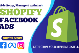 setup shopify facebook and instagram ads campaign, run fb ads for lead and sales