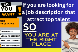 write a job description and job contracts also HR policies