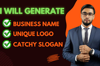 create a catchy brand name for your business, design a stunning logo and slogan