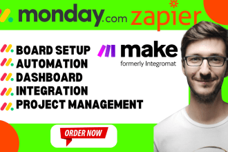 setup monday com monday dashboard automation make integromat integrations crm