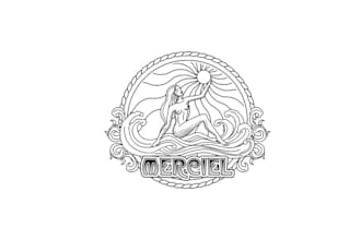 art nouveau style ladies fashion brand logo