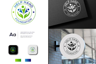 do trendy logo about foundation, charity, nonprofit, community, or ministries