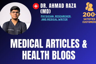 write professional medical articles and health blogs