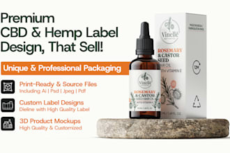 design cbd label, hemp label, tincture label, and packaging