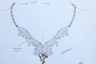 do beautiful necklace set  drawings for your business