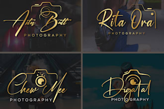 give creative logo about photography, videography, autograph and signature