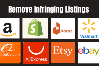 takedown copyright product listings from shopify,amazon,etsy,walmart under dmca