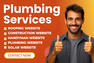 design cleaning, plumbing, roofing, handyman, construction business website