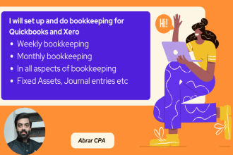 setup, do reconciliation and bookkeeping for quickbooks online and xero