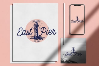 do a unique small business city logo with a local landmark