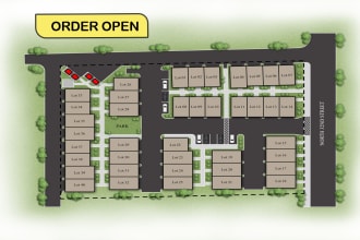 draw and render site plan, masterplan ,rv park, property map