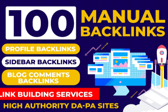 link building 100 contextual backlinks for website ranking