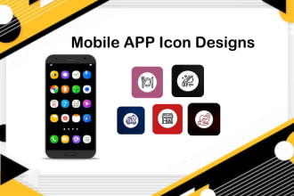 design attractive mobile app icons, website app icon design