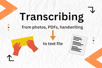 transcribe from photos, pdfs or handwriting into text