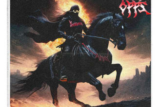 design album cover art or fire music artwork
