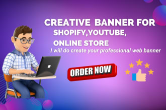 design a professional website or web banner, shopify banner, etsy shop banner