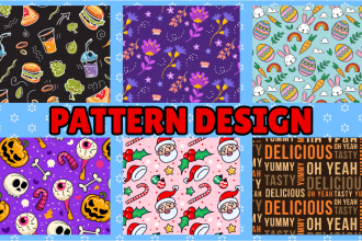 design any pattern for walls, fabric, labels, and stationary