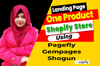 create shopify landing page, one product store by gempages, pagefly, shogun