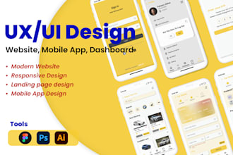 do UX UI design website ux ui app ux ui and dashboard design