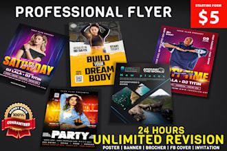 do your urgent flyer design, brochure, poster or postcard