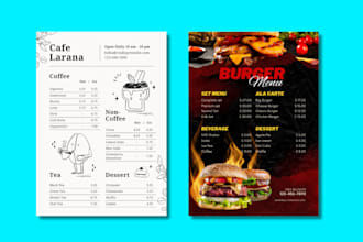 design amazing editable food restaurant menu
