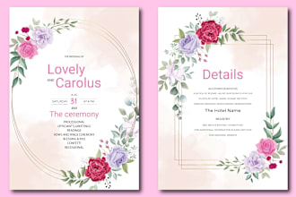 design invitation card for your wedding, birthday, party