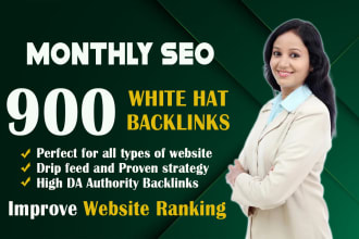 do monthly off page SEO service using authority white hat dofollow backlinks