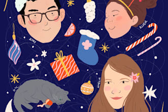 family christmas greeting card