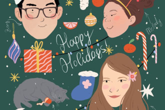 family christmas greeting card