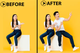 merge, composite, combine, two or more images into one photo