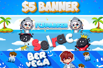 design youtube and twitch banner animated minecraft, roblox