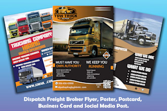 design digital flyer for dispatching, logistics,  trucking, company flyer