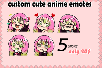 create cute anime emotes for you