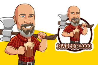 design creative cartoon character and mascot logo design
