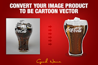 make your photo product to be cartoon vector