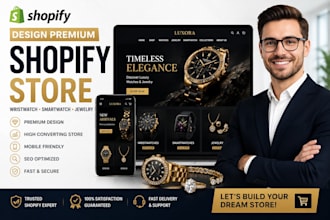 design premium shopify wristwatch smartwatch jewelry store website