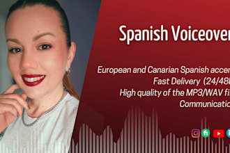 record female voice in spanish for social media