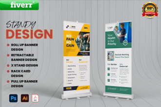 design roll up banner, retractable, pull up, x stands and standee