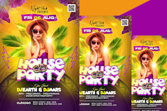 design exceptional party flyer, event flyer, or nightclub design