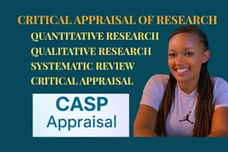 perform quantitative and qualitative research, critical appraisal of articles