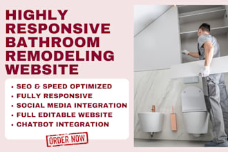 design bathroom renovation website home construction website roofing website
