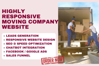 design moving company website moving company sales funnel moving landing page