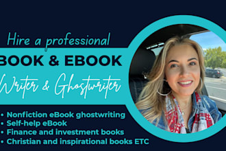 ghostwrite non fiction book, ebook writer, book editor and ebook ghostwriter
