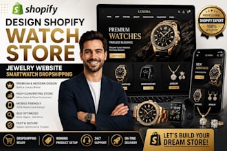 design shopify watch store jewelry website smartwatch dropshipping